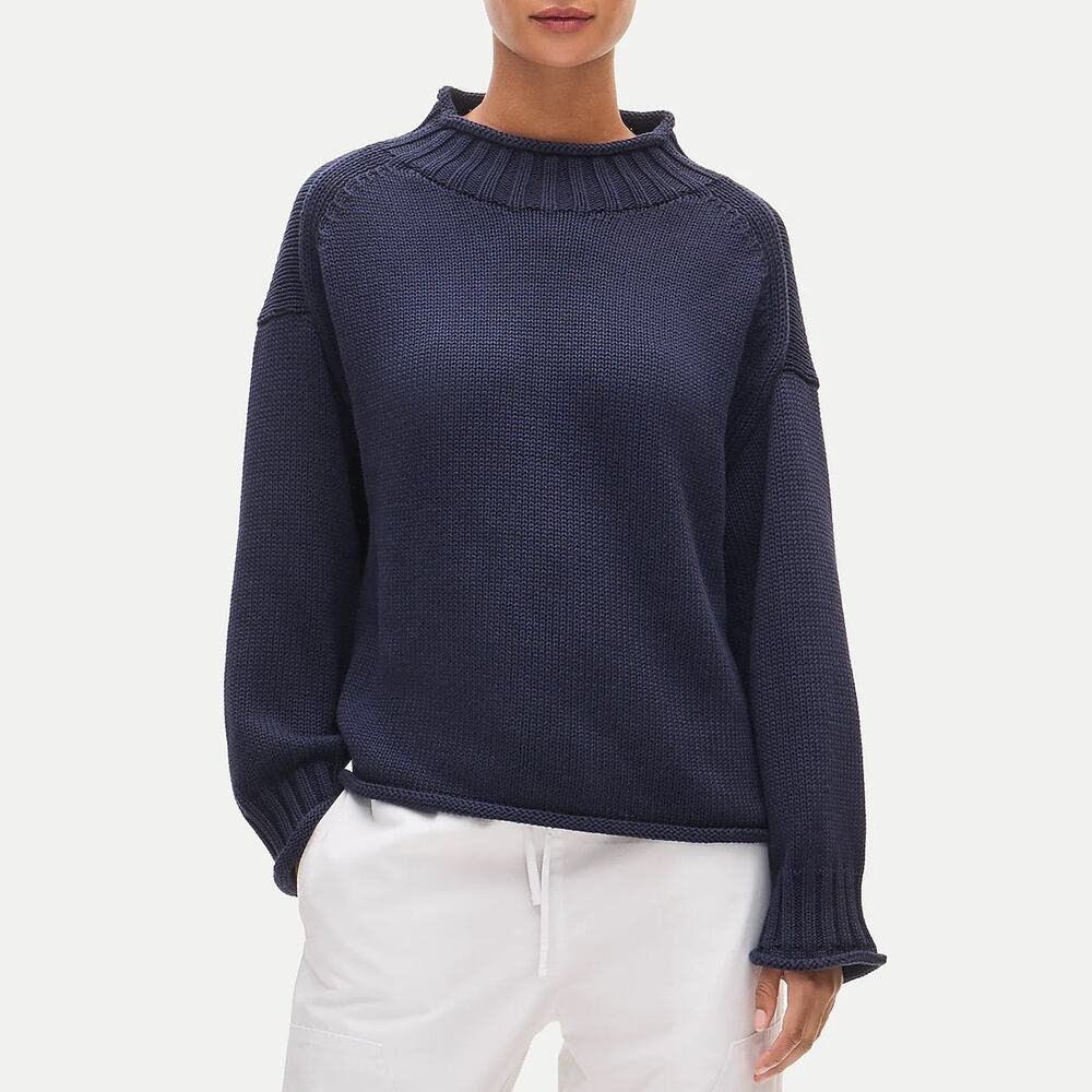 J.Crew 2025 Rollneck Sweater Navy Blue Size Medium NWOT